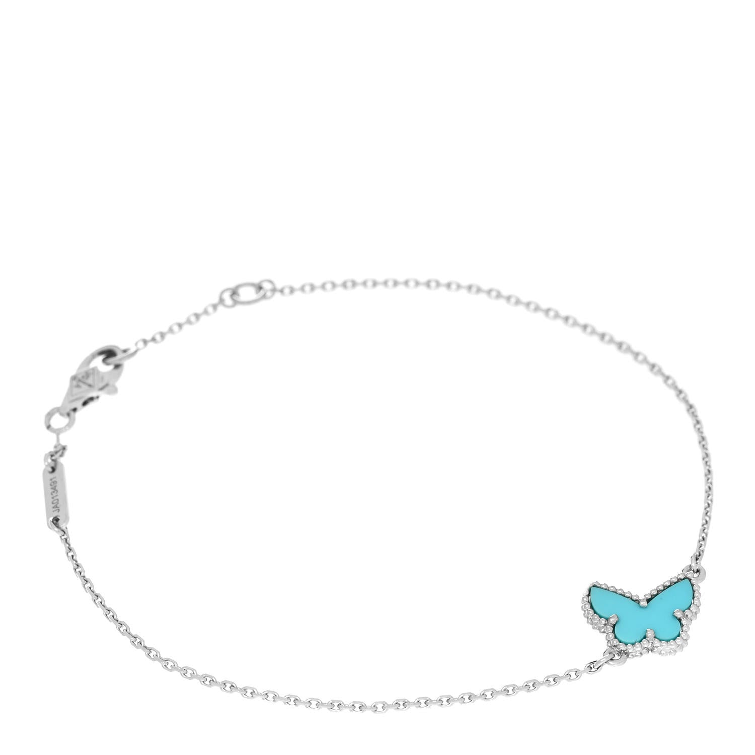 Van Cleef & Arpels 18K White Gold Turquoise Sweet Alhambra Butterfly Bracelet 1 of 5