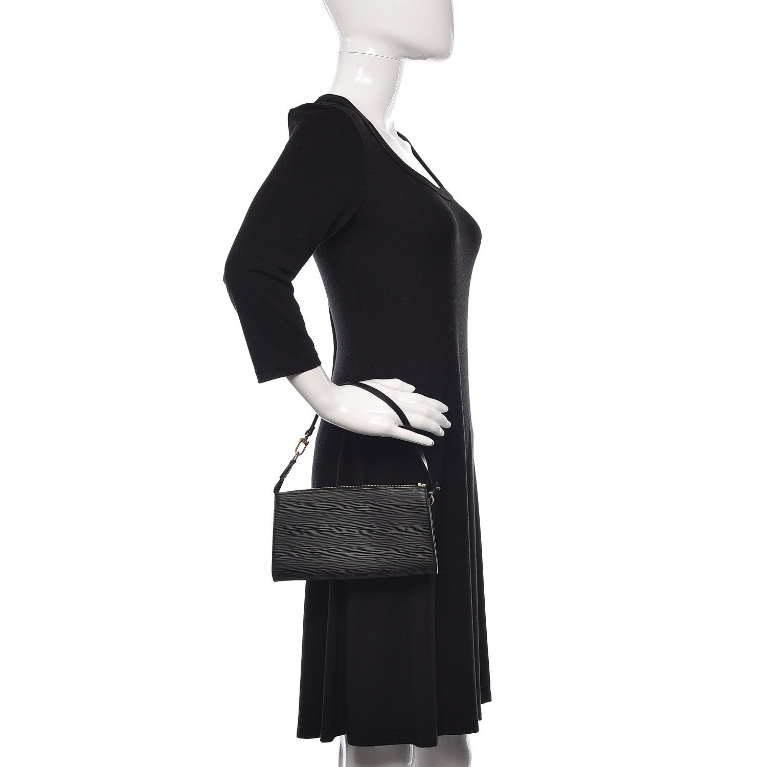 Louis Vuitton Epi Pochette Accessories 21 Black 2 of 9