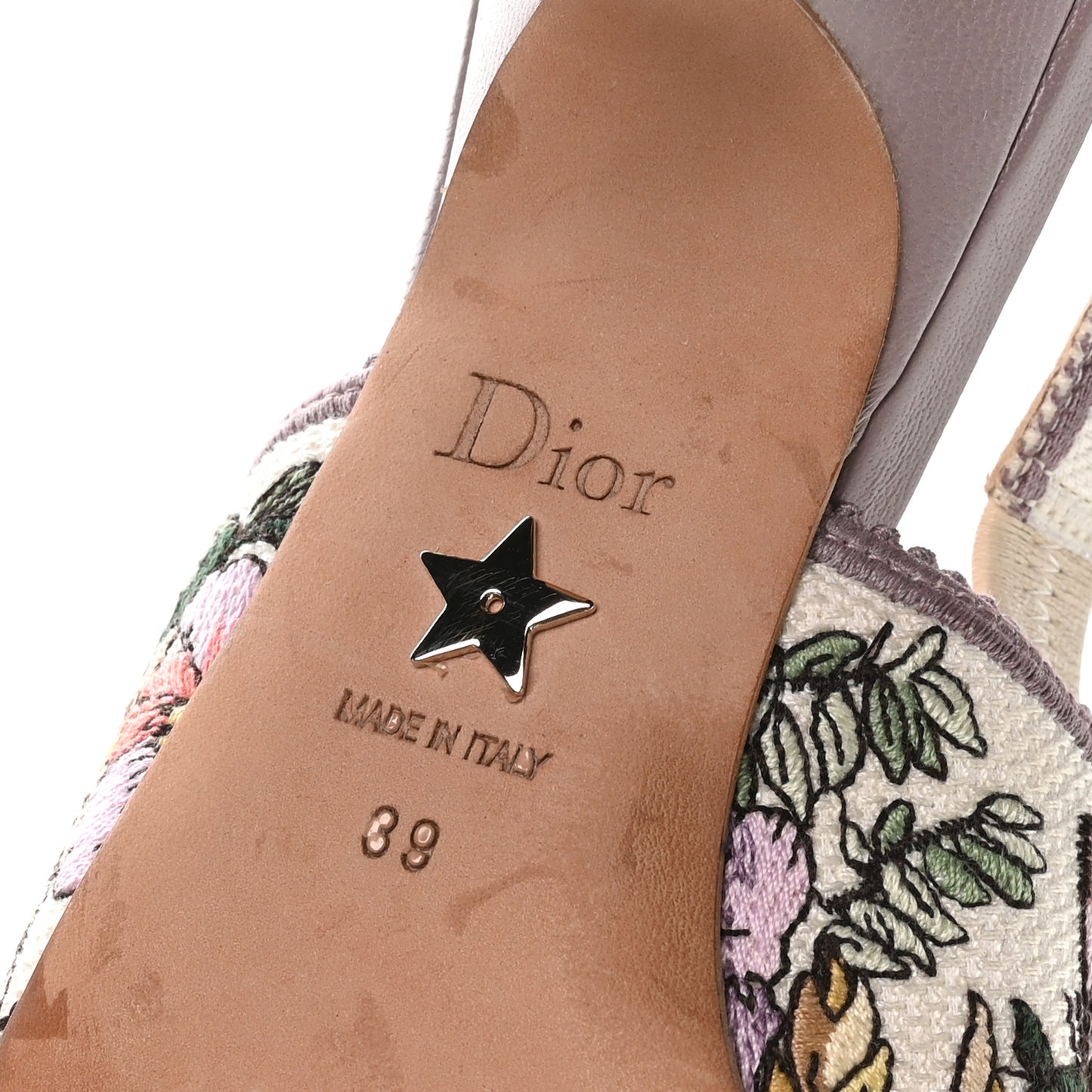 Canvas Embroidered 4 Saisons Embroidered J'Adior Slingback Pumps 39 Lilac Multicolor