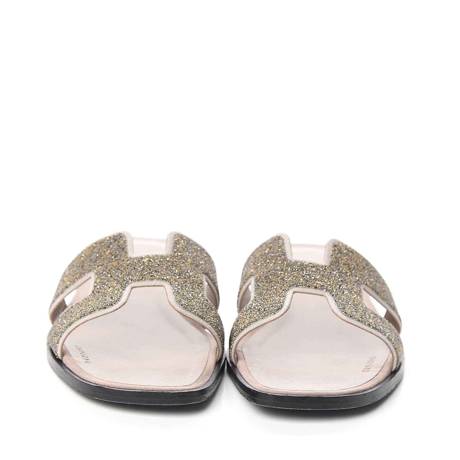 Hermes Suede Goatskin Crystal Powder Oran Sandals 38.5 2 of 9