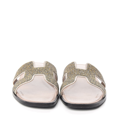 Hermes Suede Goatskin Crystal Powder Oran Sandals 38.5 2 of 9