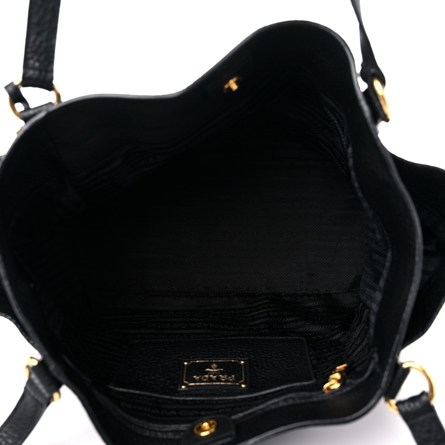 Prada Vitello Daino Shoulder Bag Black 5 of 13