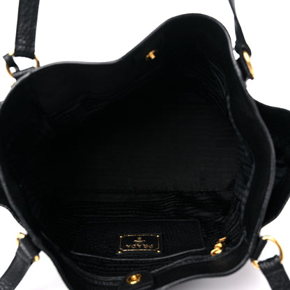 Prada Vitello Daino Shoulder Bag Black 5 of 13