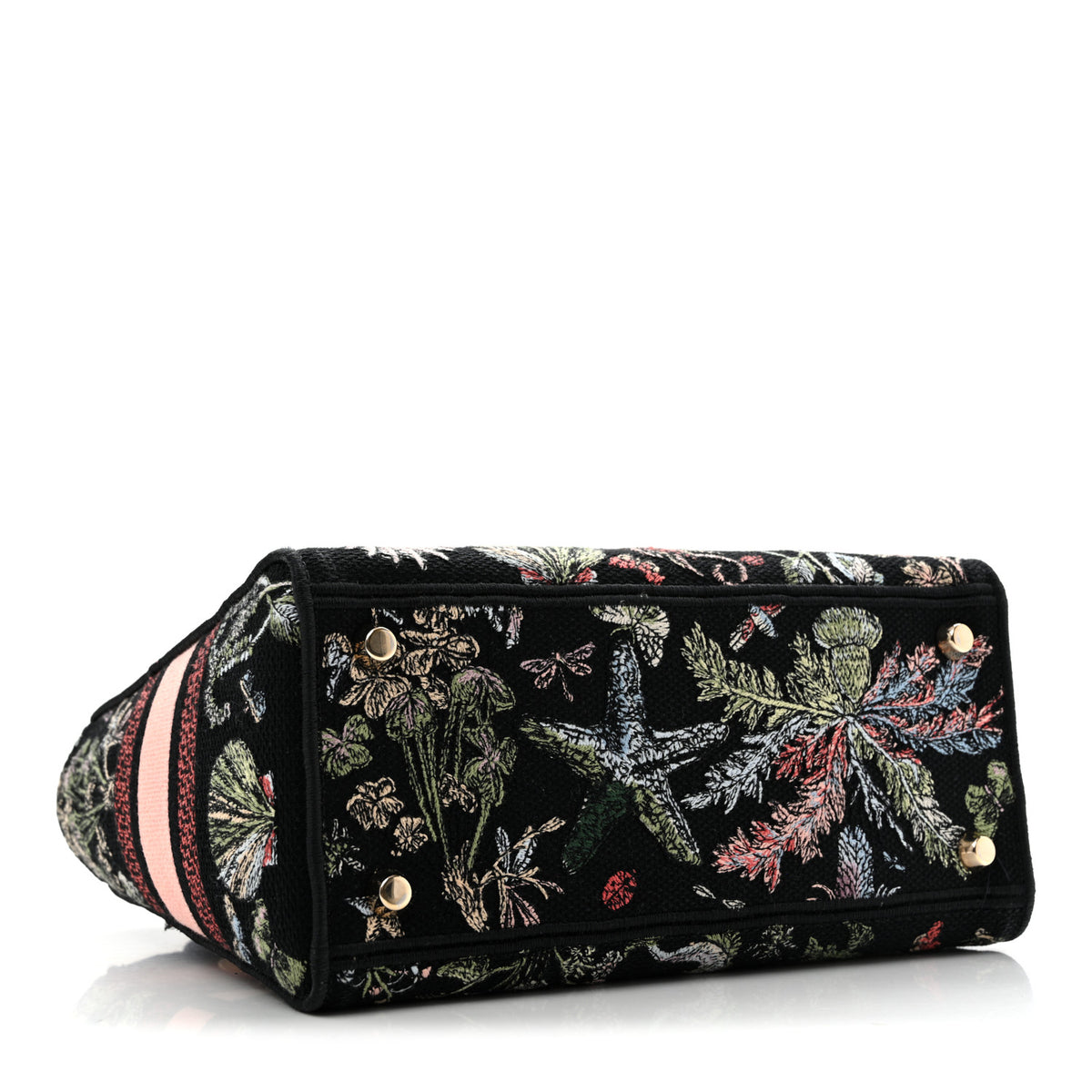Christian Dior Canvas Cabinet De Curiosites Embroidered Medium Lady D-Lite Black Multicolor 4 of 12