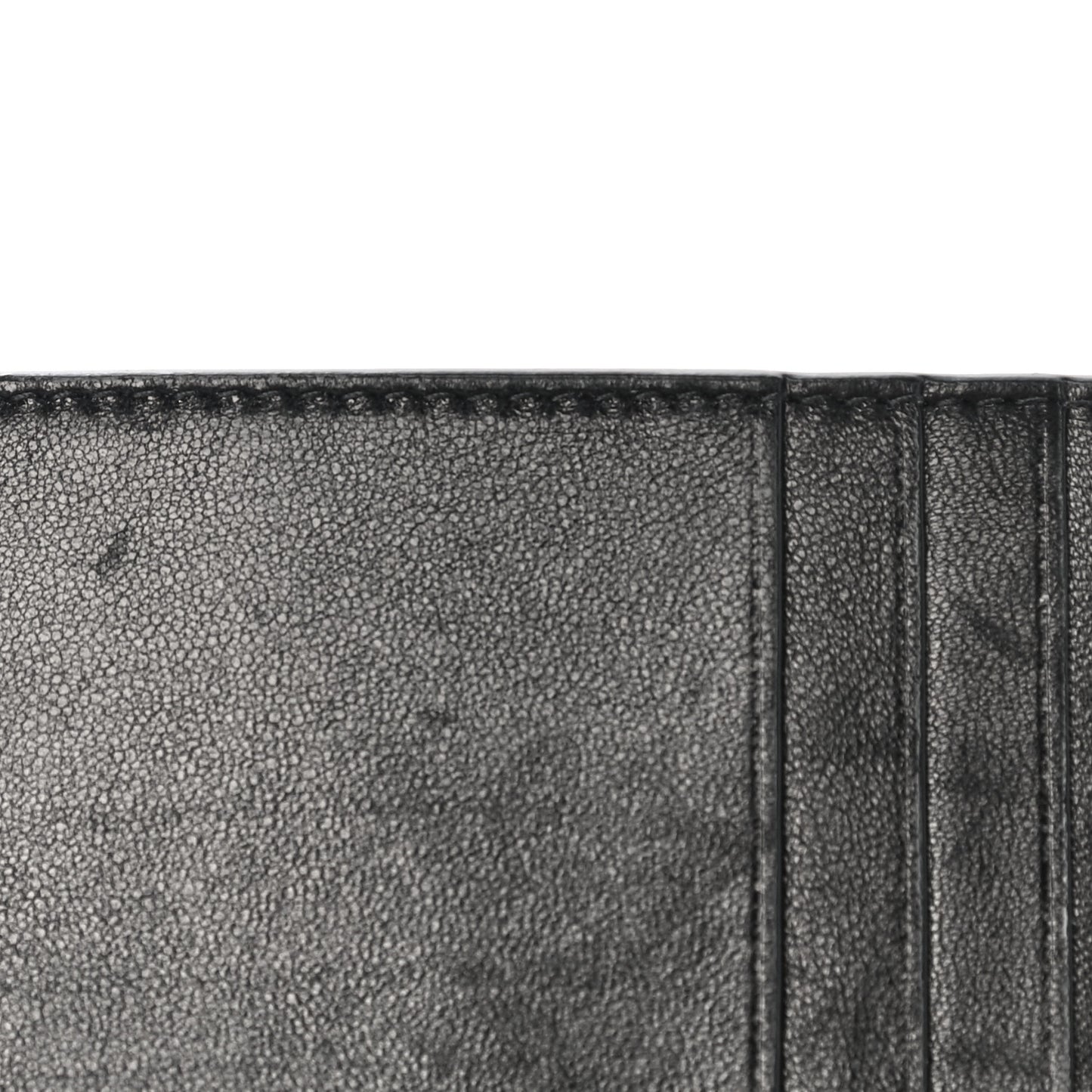 Calfskin 5 Fragments Zip Pouch Card Holder Black