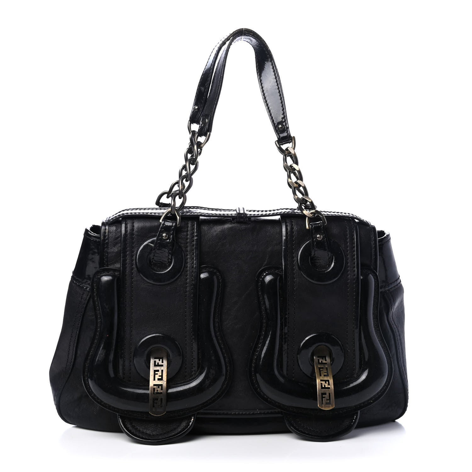 Fendi Nappa Patent B Bag Black 1 of 5
