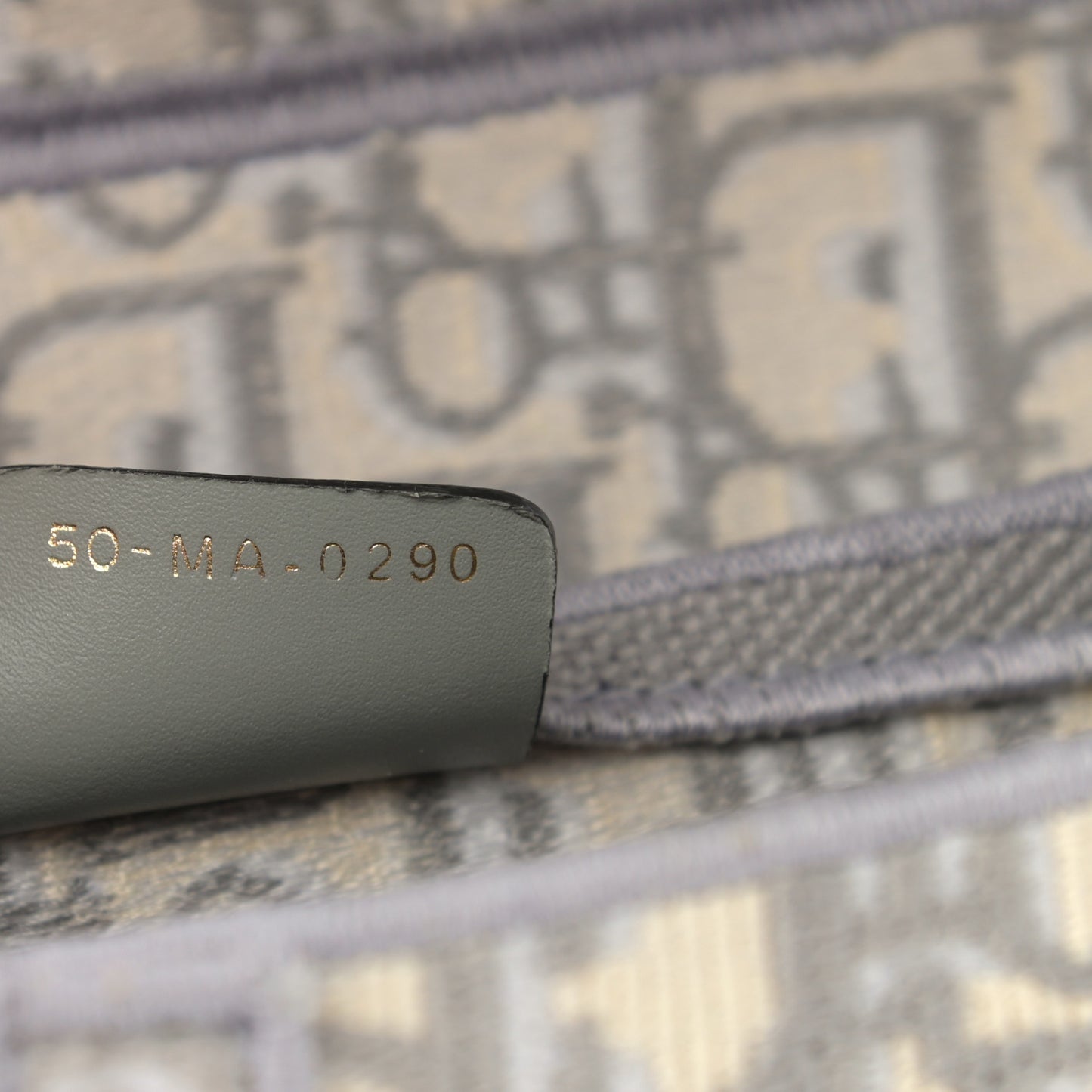 Oblique Embroidered Saddle Bag Gray