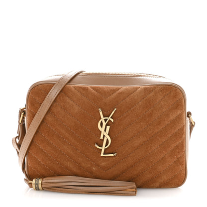 Saint Laurent Suede Matelasse Monogram Lou Camera Bag Cinnamon 1 of 10
