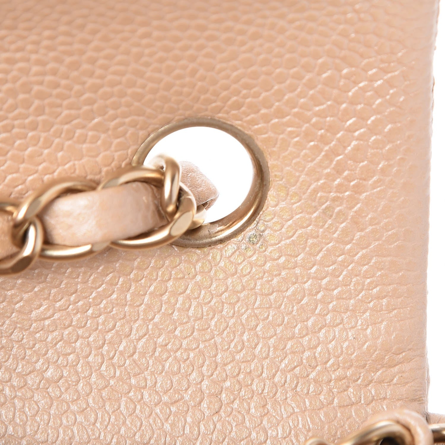 Chanel Pearly Caviar Quilted Mini Rectangular Flap Beige 9 of 11