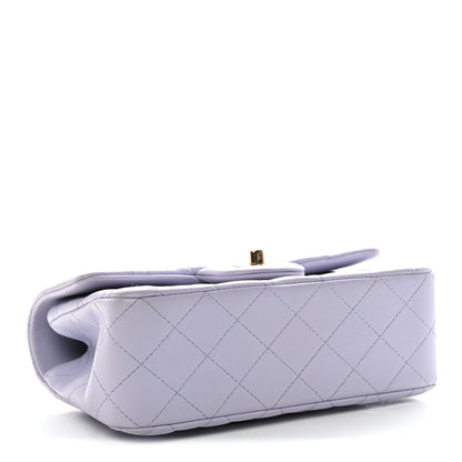 Chanel Lambskin Quilted Mini Top Handle Rectangular Flap Light Purple 10 of 31