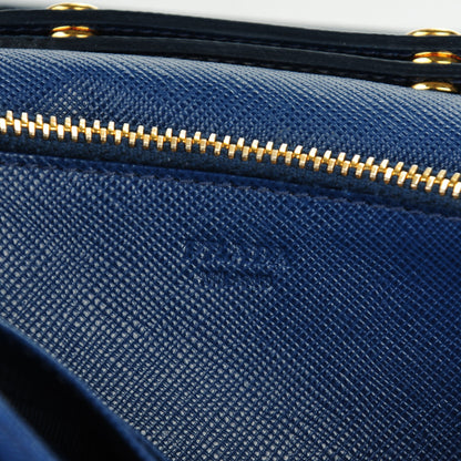 Prada Saffiano Metal Chain Wallet Bleuette 7 of 8