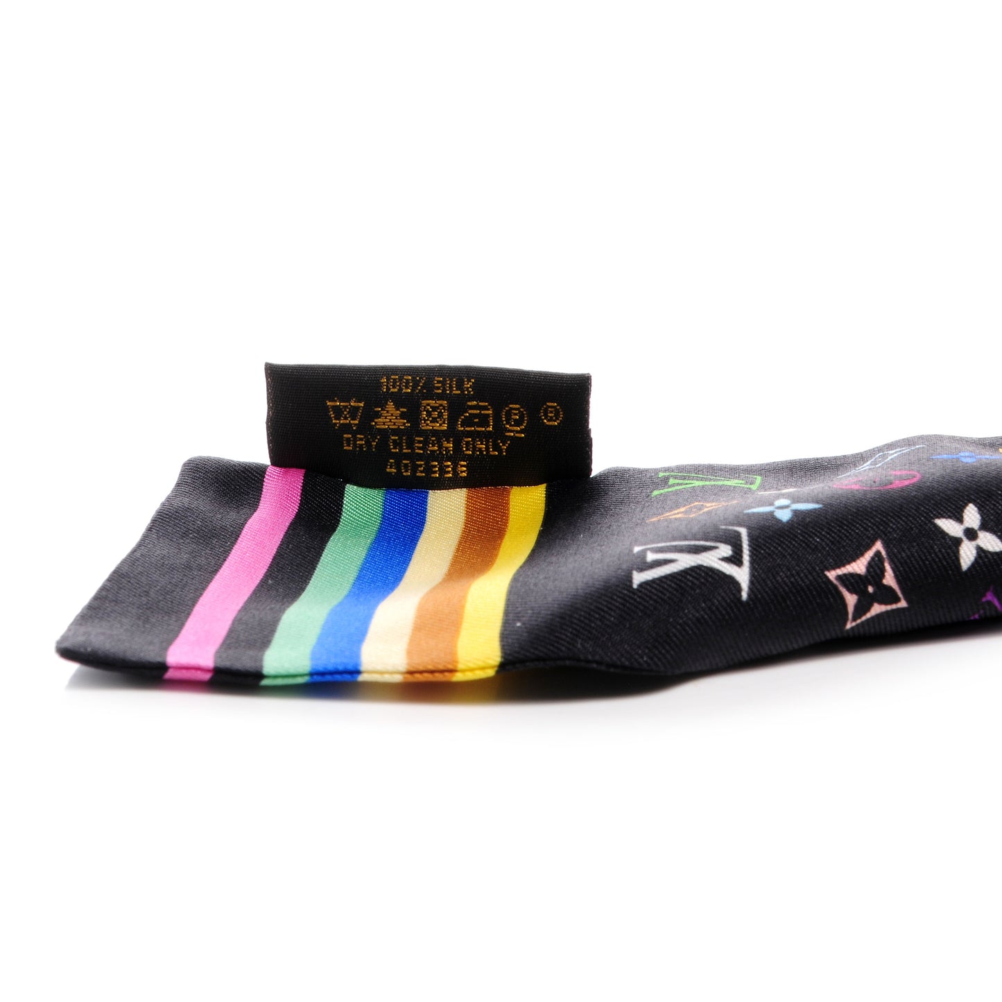 Silk Monogram Multicolor Bandeau Black