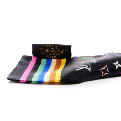 Louis Vuitton Silk Monogram Multicolor Bandeau Black 5 of 6