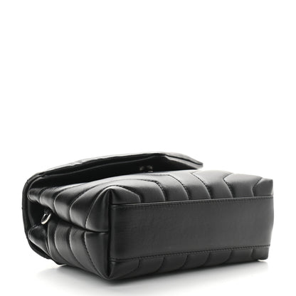Saint Laurent Calfskin Y Quilted Monogram Toy Loulou Crossbody Bag Black 4 of 9