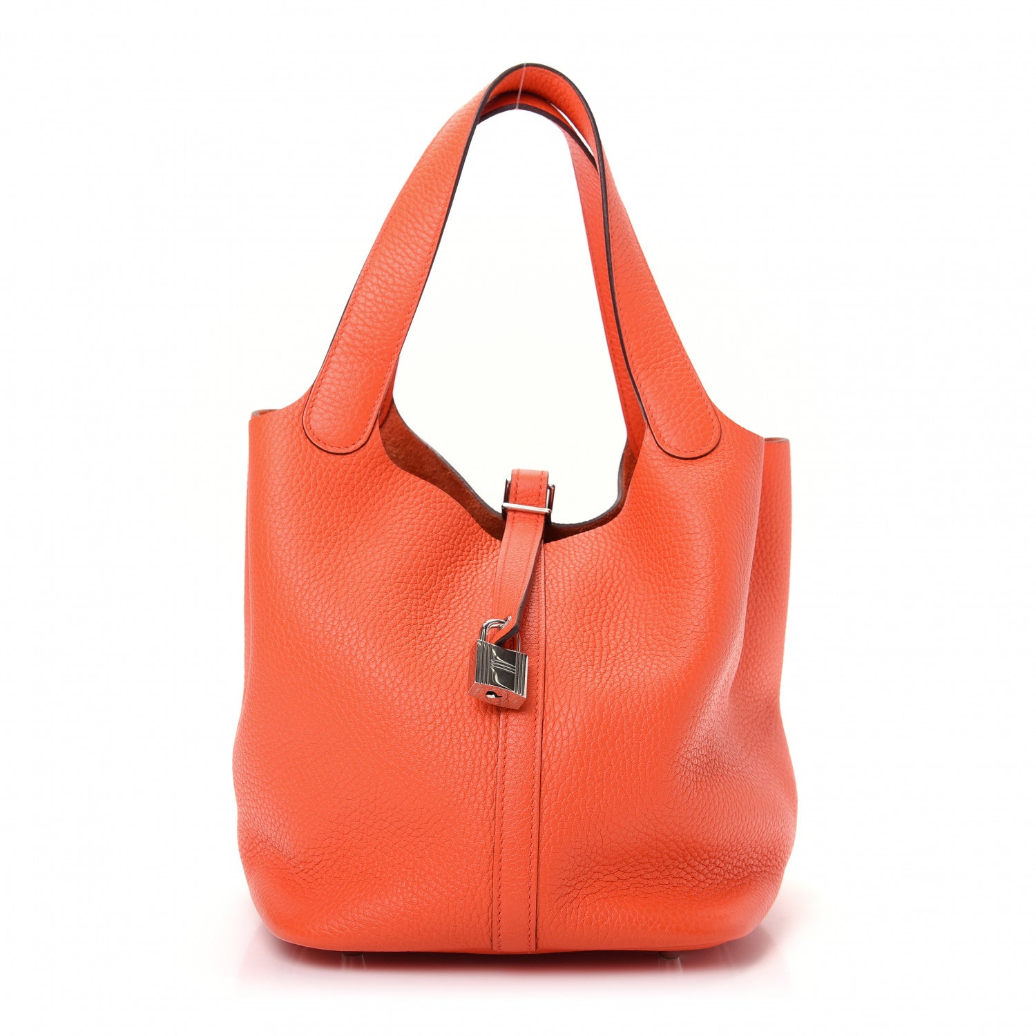 Hermes Taurillon Clemence Picotin Lock 22 MM Orange Poppy 1 of 10
