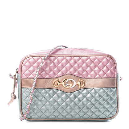 Gucci Laminated Nappa Trapuntata Small Zumi Shoulder Bag Rosa Lago Rame 1 of 10