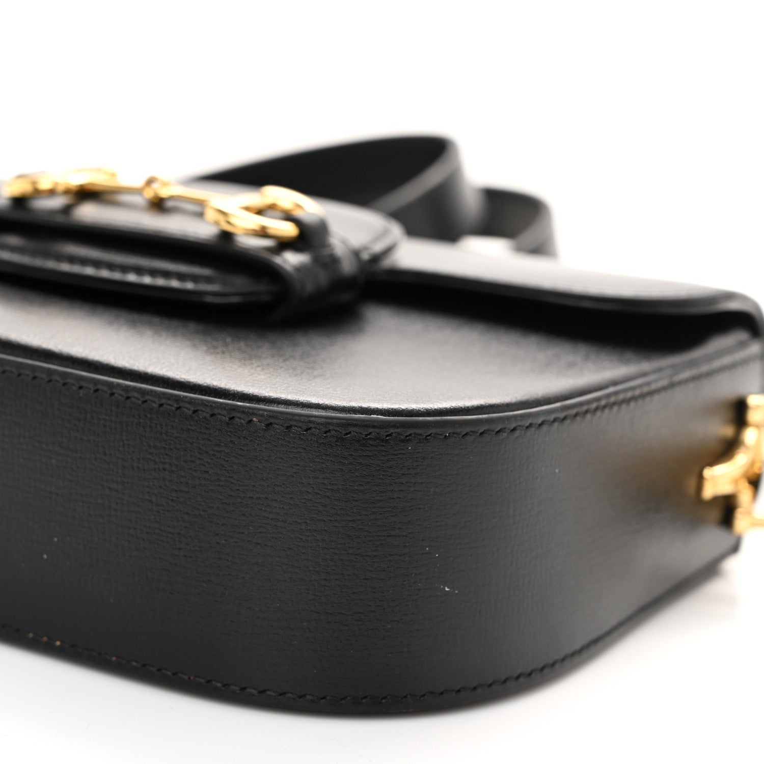 Gucci Azalea Calfskin Web Mini Horsebit 1955 Shoulder Bag Black 11 of 14