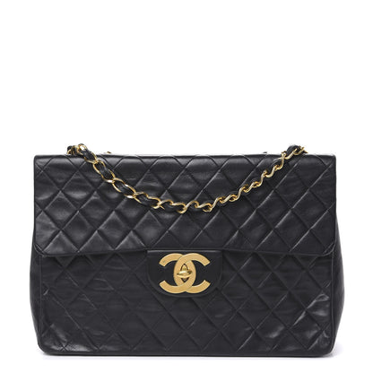 Chanel Lambskin Quilted XL Jumbo Single Flap Black 1 of 13