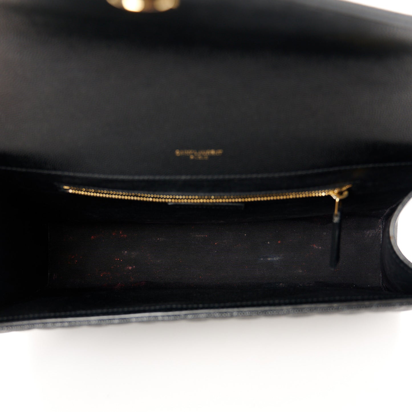 Grain De Poudre Textured Mixed Matelasse Large Triquilt Monogram Satchel Black