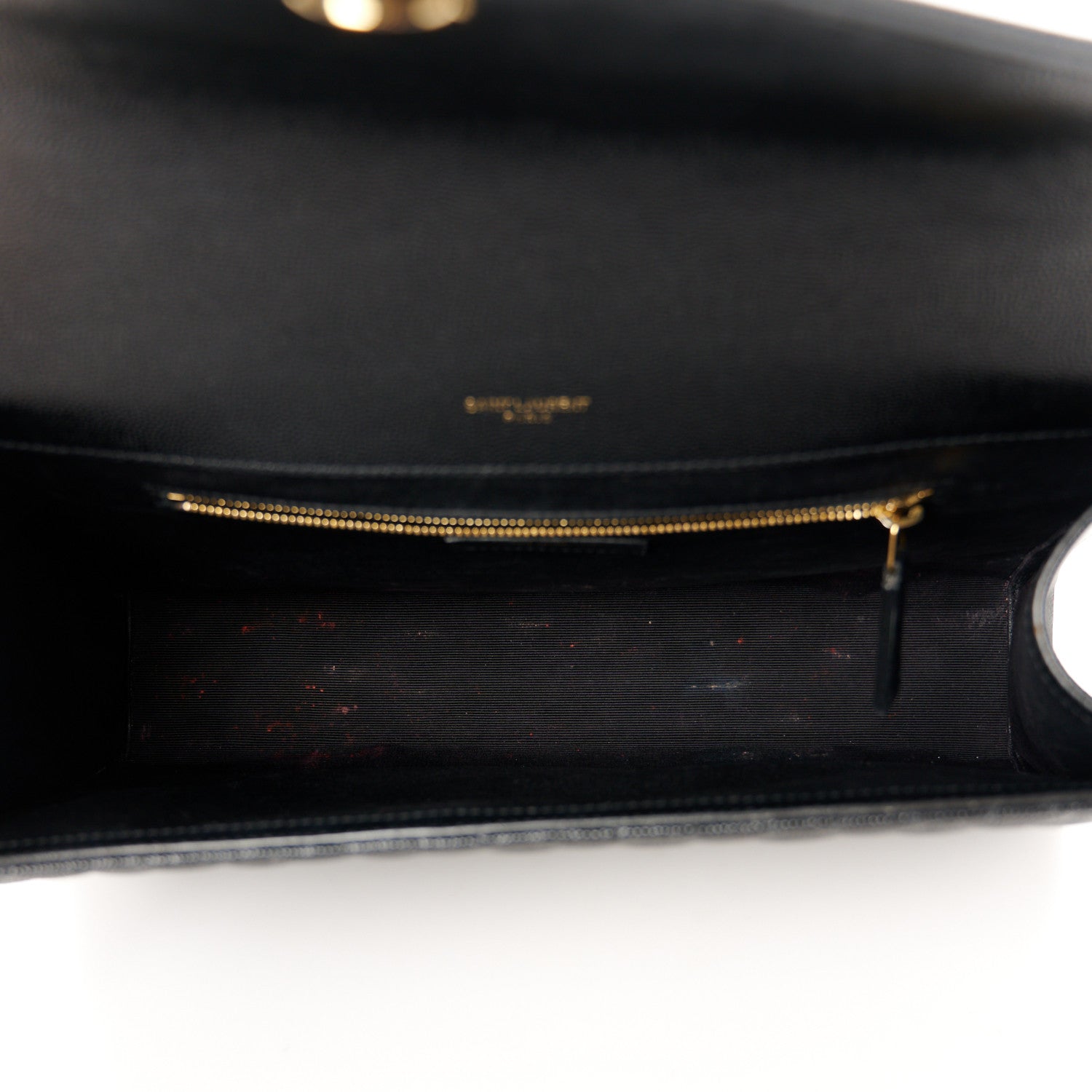 Saint Laurent Grain De Poudre Textured Mixed Matelasse Large Triquilt Monogram Satchel Black 5 of 11