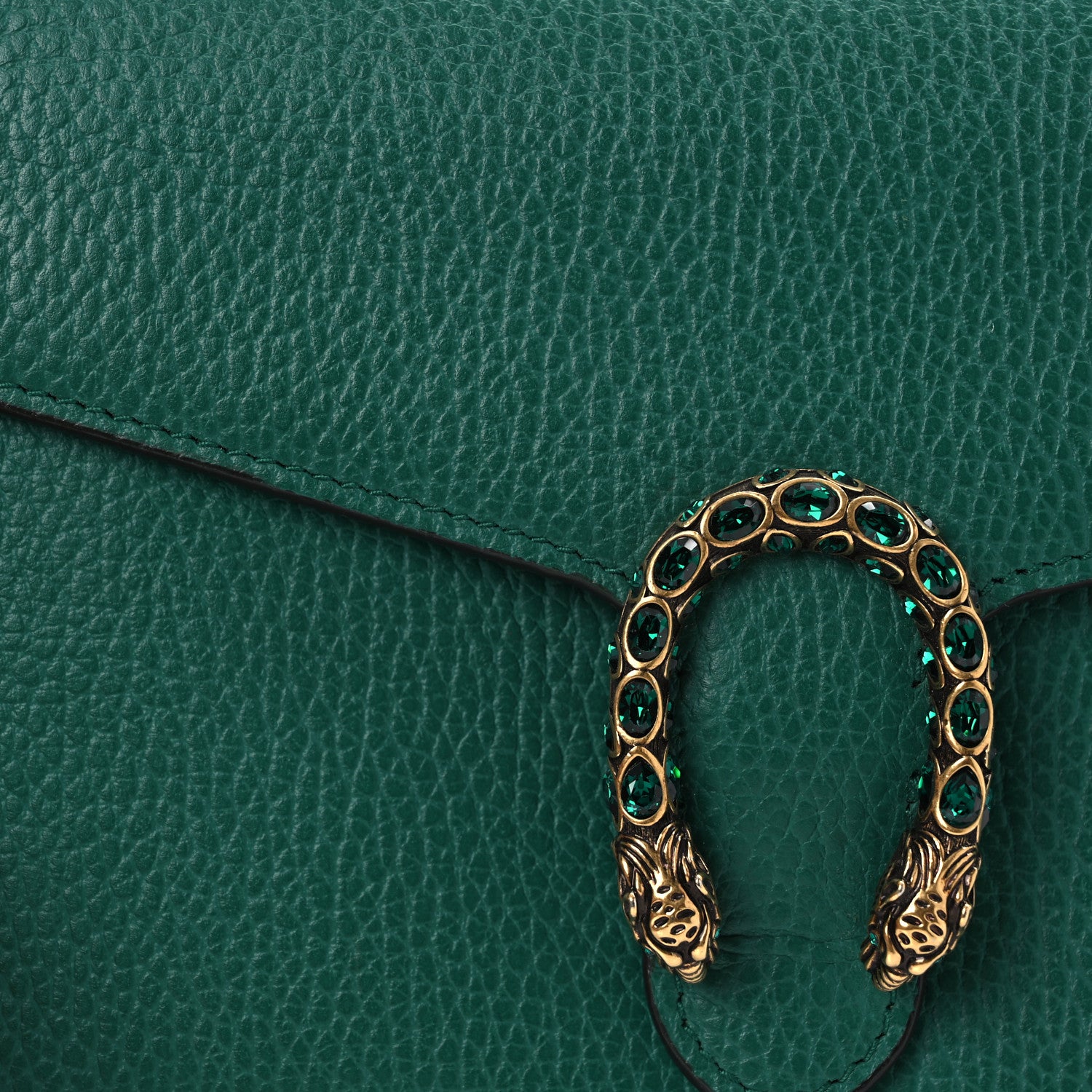Gucci Calfskin Mini Dionysus Chain Wallet Emerald 12 of 14