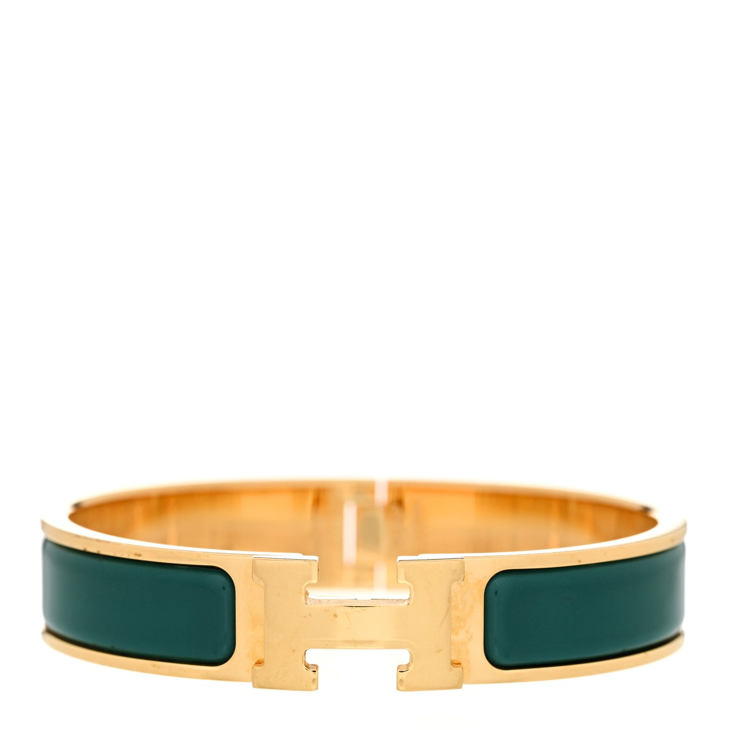 Enamel Narrow Clic Clac H Bracelet PM Malachite