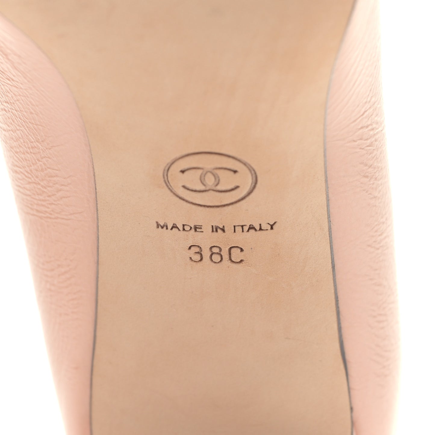 Crumpled Calfskin Patent Cap Toe CC Pumps 38 Pink Black