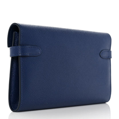 Hermes Epsom Kelly Longue Wallet Bleu Saphir 3 of 10