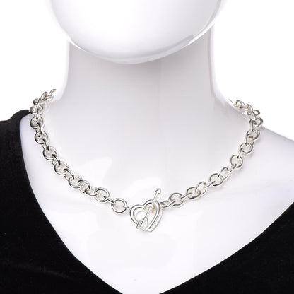 Tiffany Sterling Silver Heart and Arrow Toggle Necklace 2 of 4