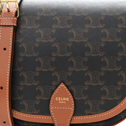 Celine Triomphe Canvas Medium Folco Bag Tan 7 of 9