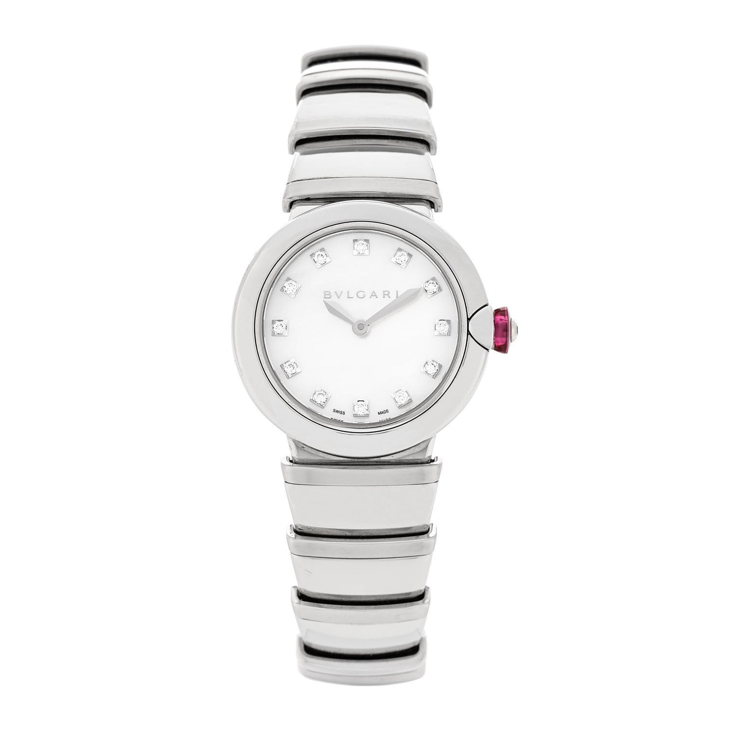 Stainless Steel Diamond Mother of Pearl 28mm Lucea Quartz Watch