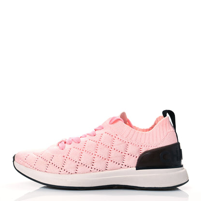Chanel Mixed Fibers Quilted Womens CC Sneakers 37.5 Light Pink 1 of 7