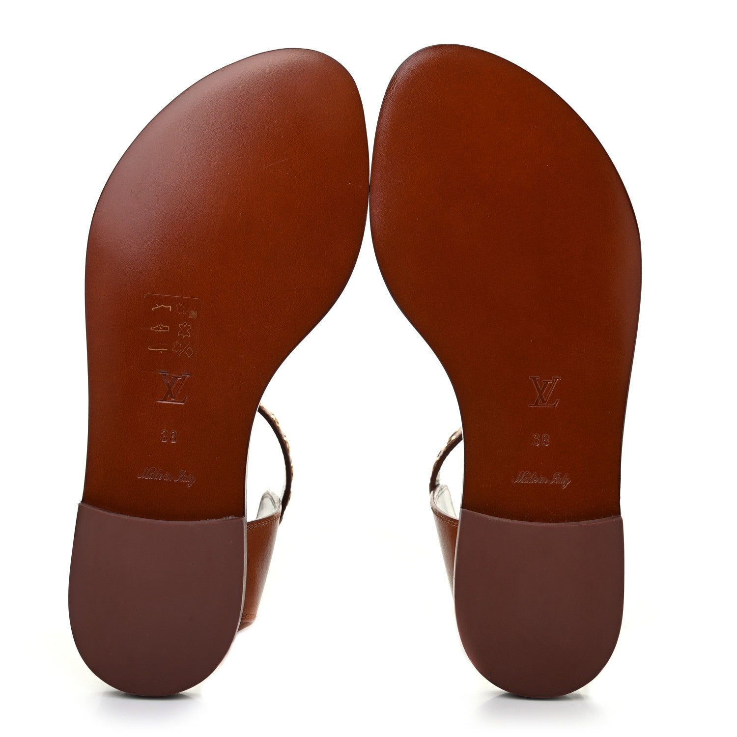 Louis Vuitton Calfskin Monogram Passenger Flat Sandals 38 Cognac 4 of 6
