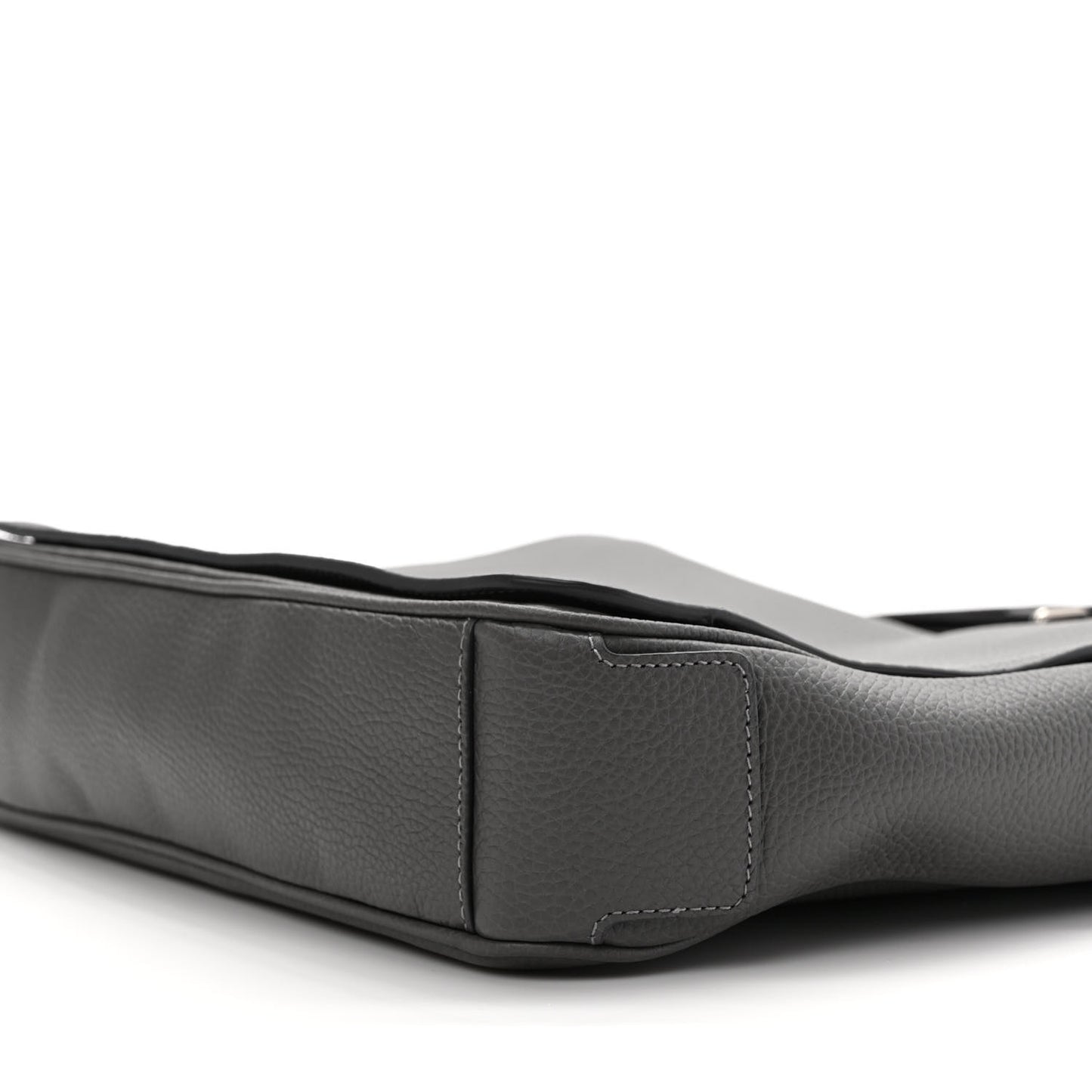 Calfskin Logo Messenger Charcoal Grey