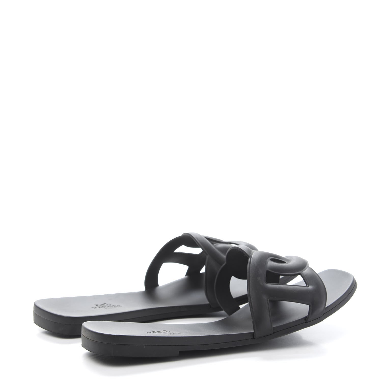 Hermes Rubber Aloha Sandals 40 Black 4 of 8