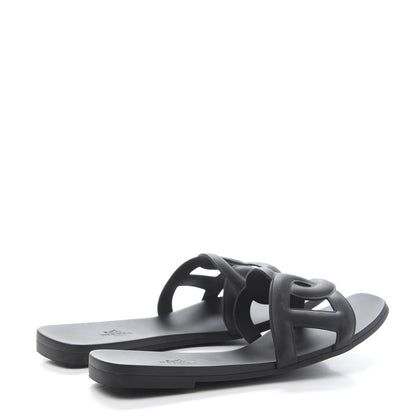 Hermes Rubber Aloha Sandals 40 Black 4 of 8