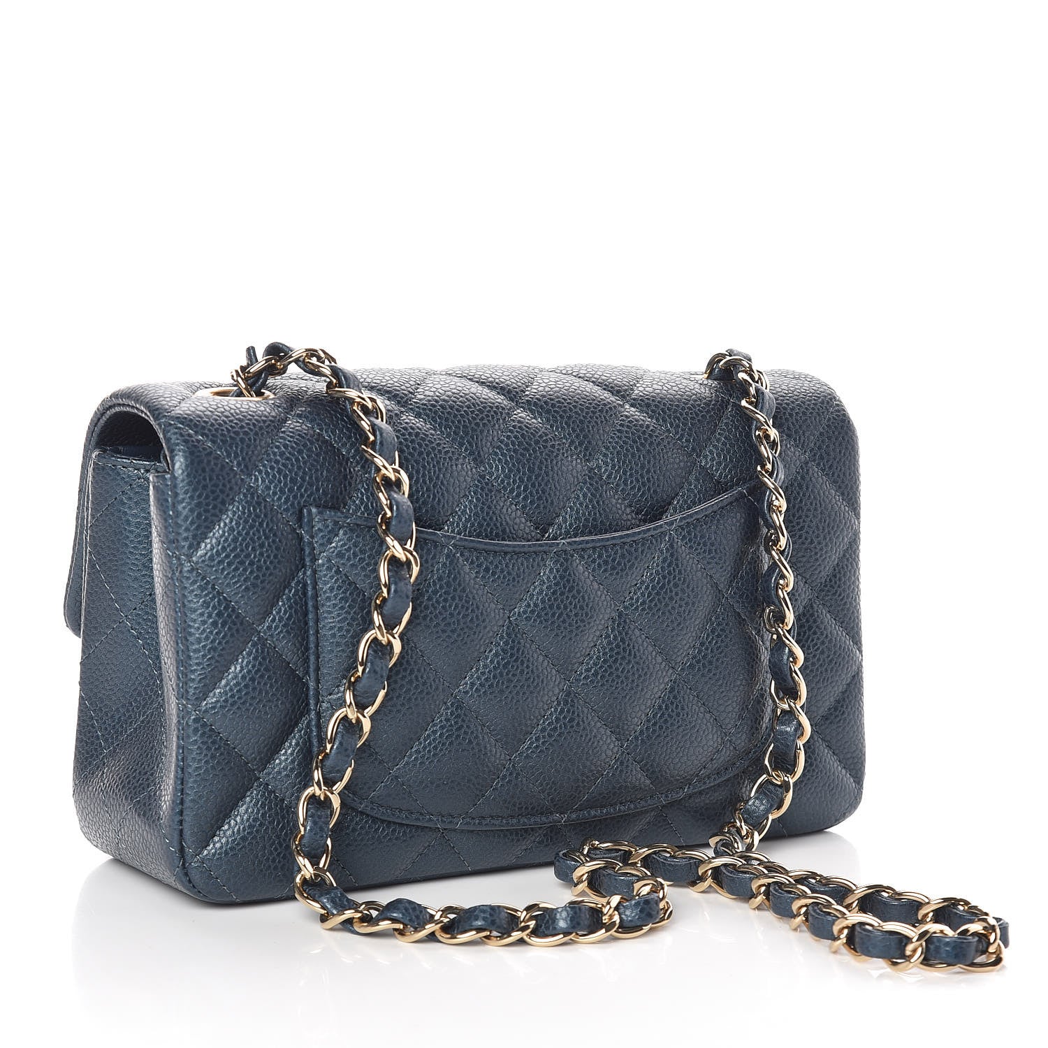 Chanel Iridescent Caviar Quilted Mini Rectangular Flap Blue 3 of 9
