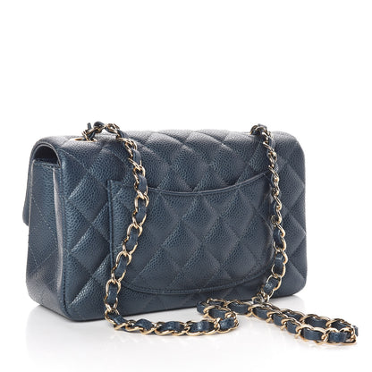 Chanel Iridescent Caviar Quilted Mini Rectangular Flap Blue 3 of 9