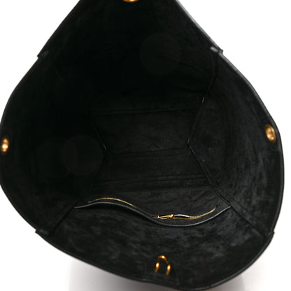 Celine Soft Grained Calfskin Sangle Bucket Bag Black 5 of 9