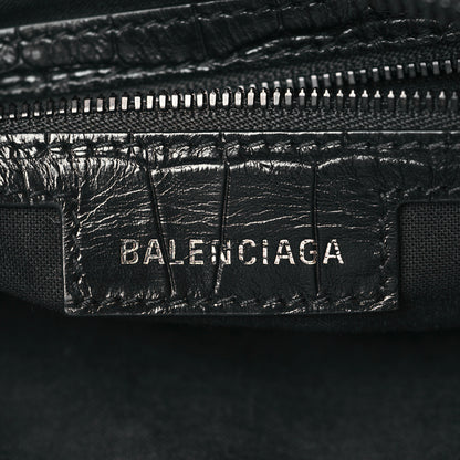Balenciaga Extra Supple Calfskin Crocodile Embossed Monochrome Small Le Cagole Shoulder Bag Black 7 of 10