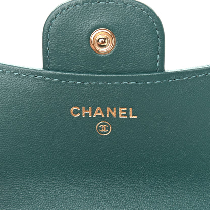 Chanel Lambskin Quilted Top Handle Flap Coin Purse With Chain Green 6 of 11