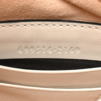 Gucci Calfskin Matelasse Chevron Mini GG Marmont Half Moon Hobo Mystic White 7 of 14