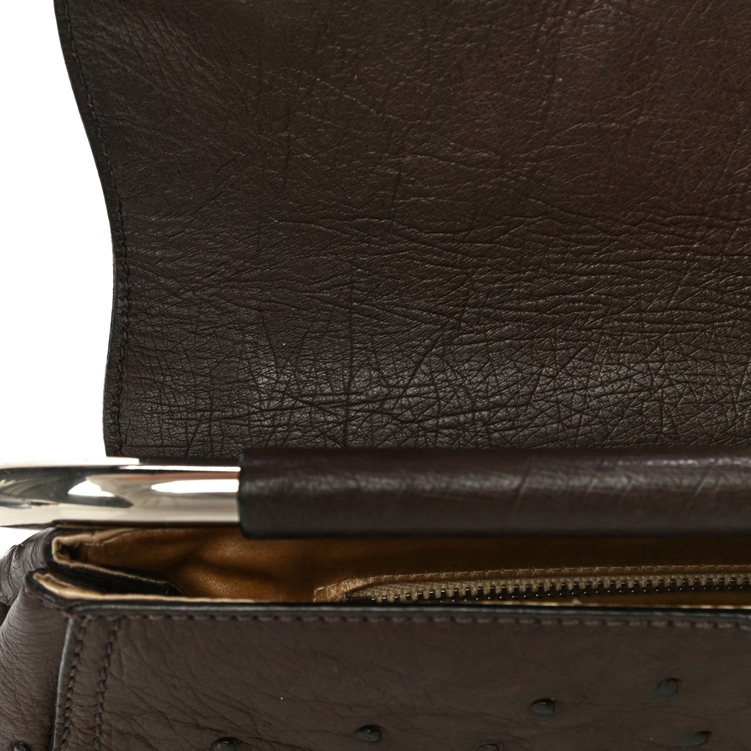 Prada Ostrich Beaded Bag Brown 17 of 23