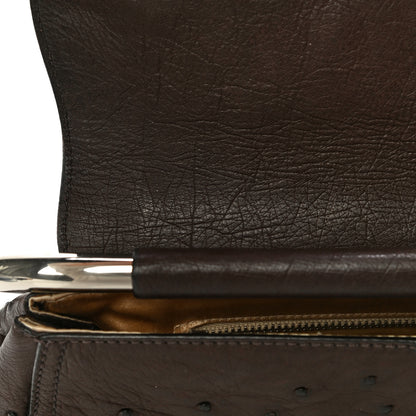 Prada Ostrich Beaded Bag Brown 17 of 23