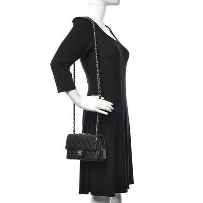 Chanel Lambskin Quilted Mini Rectangular Flap Black 2 of 16