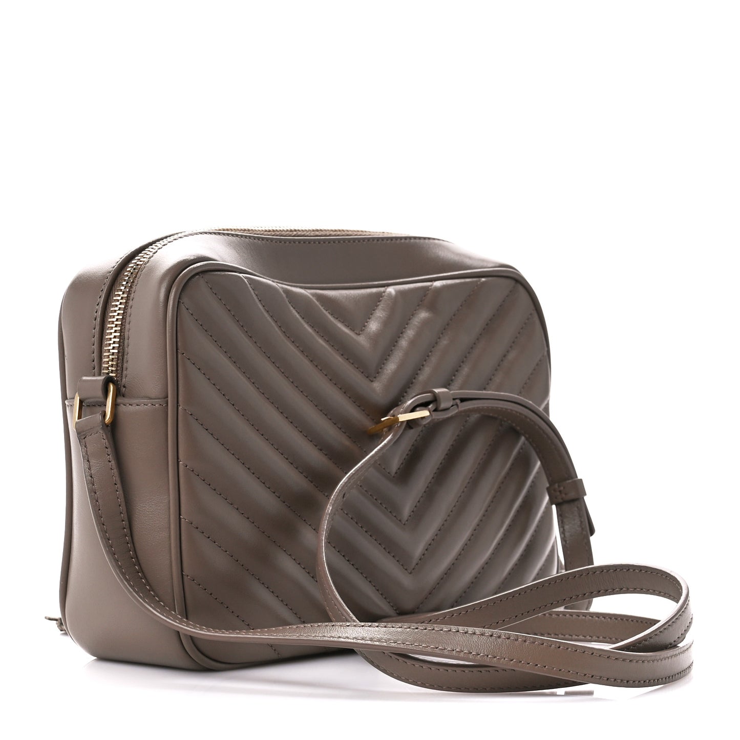 Calfskin Matelasse Monogram Lou Camera Bag Greyish Brown