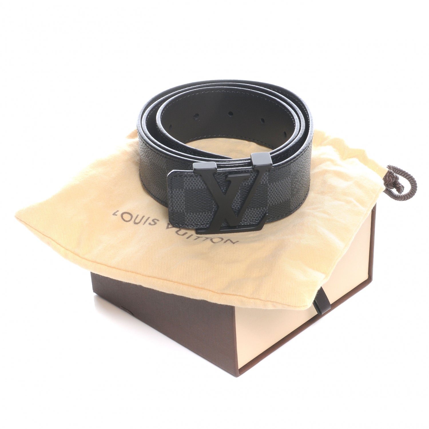 Louis Vuitton Damier Graphite LV Initiales Belt 85 34 6 of 6