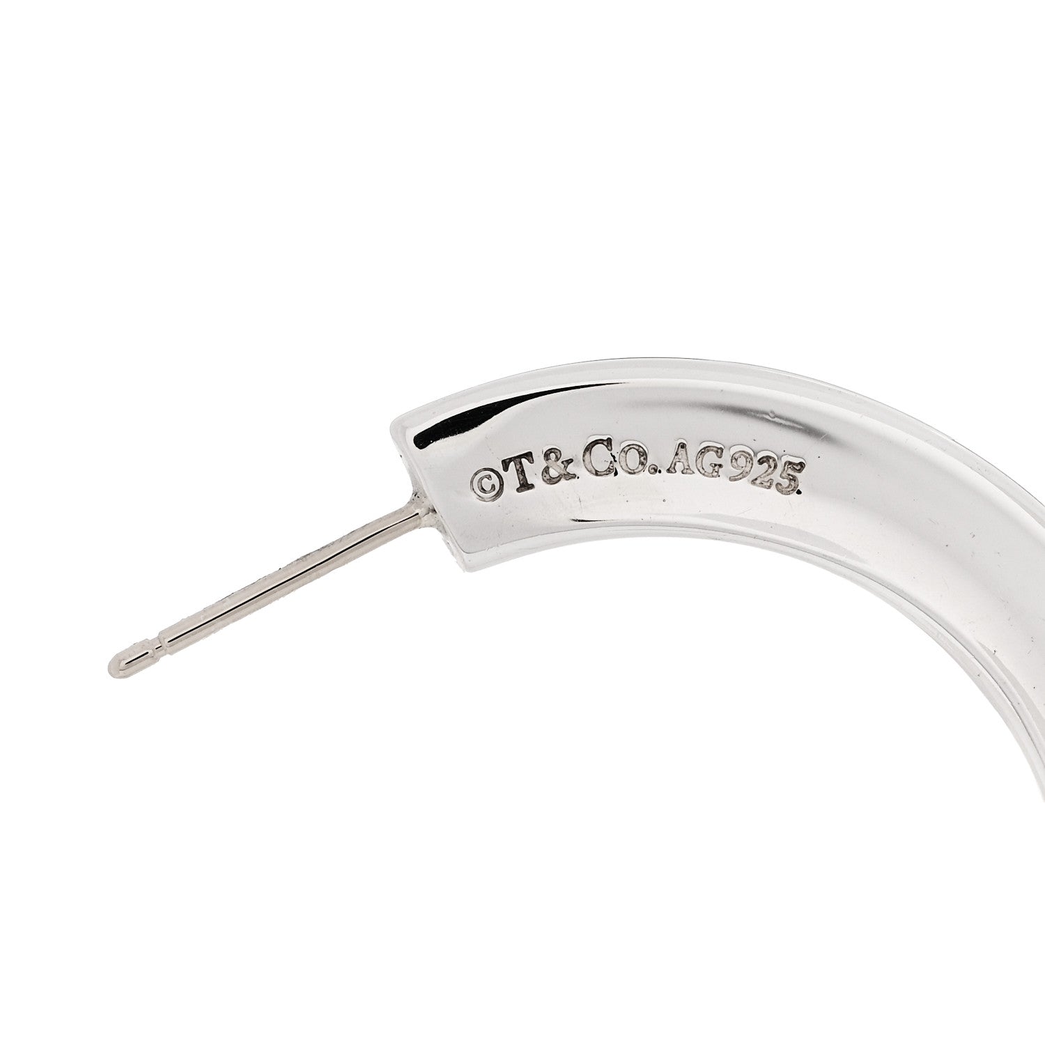 Tiffany Sterling Silver Large 1837 Flat Hoop Earrings 4 of 5