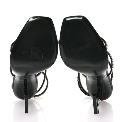 Saint Laurent Satin Crystal Opyum Sandals 37 Black 6 of 9