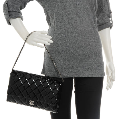 Chanel Patent Quilted Clutch Flap Black 2 of 9